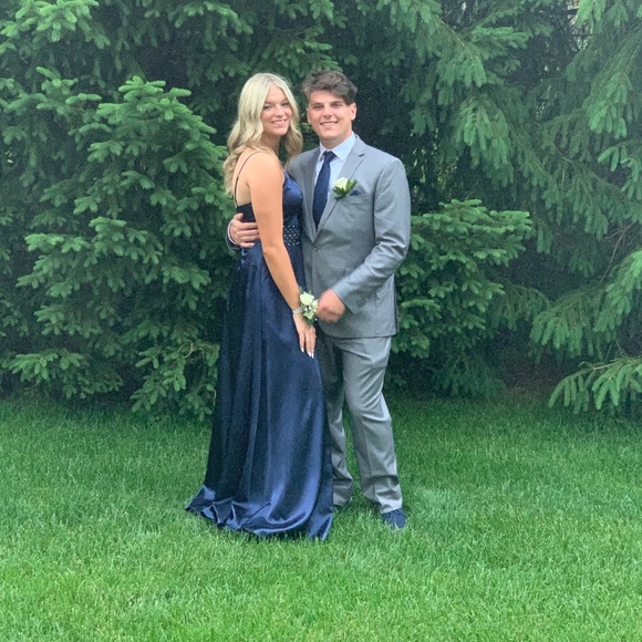 Navy Prom Dress - Picture 3 of 3